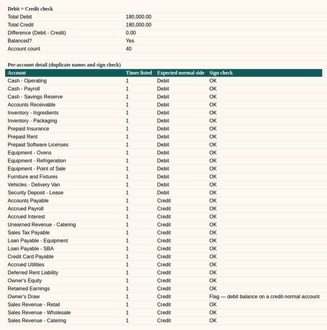 Preview of the XLSX checks tab